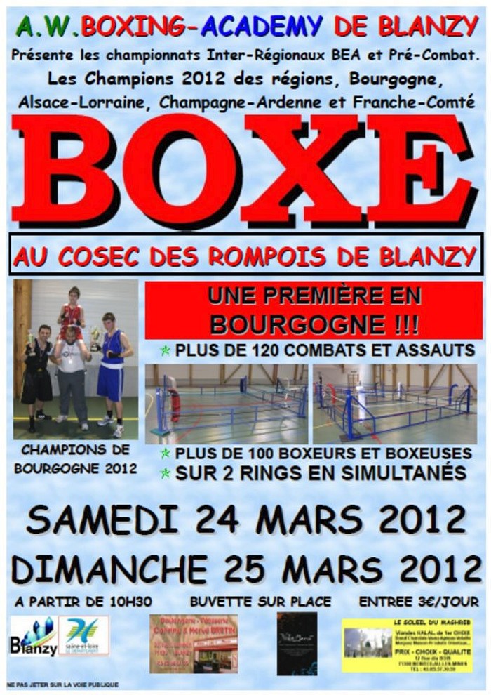AFFICHE BOXE 15 03 2012