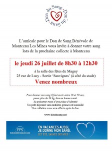 Don du sang bénévole (Montceau-les-Mines)