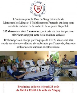 Don du sang bénévole (Montceau-les-Mines)