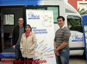 Le bus de la création d’entreprises BGE à Montceau-les-Mines