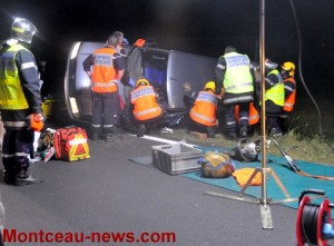 Accident de ce mercredi soir à La Fiolle à Blanzy (RCEA – RN70)