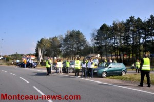 Manifestation des Sicavyl au rond point Jeanne Rose (Montchanin)