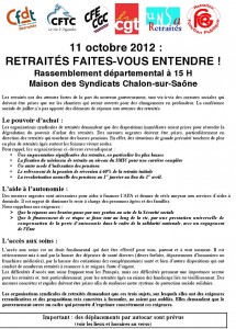 Rassemblement départementale des retraités le 11 octobre 2012