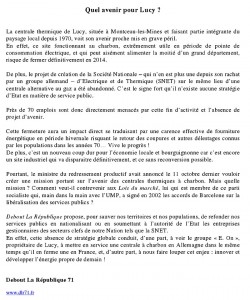 « Quel avenir pour Lucy ? »