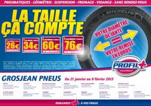 Les bons pneus à la bonne taille, c’est chez Grosjean Pneus avec des remises de taille