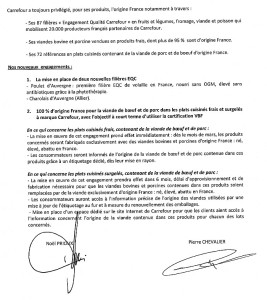 Déclaration commune FNB-Carrefour (Consommation)