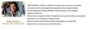 Avis de remerciements