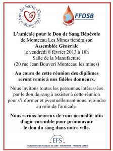 Donneurs de sang bénévoles de Montceau-les-Mines