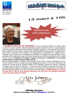 Café-lecture avec Marie Claude Busso (Torcy)