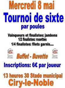 Tournoi de sixte par poule au stade de Ciry-le-Noble