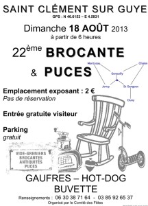 22ème brocante et puces (St Clément-sur-Guye)