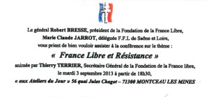 Conférence « France Libre et Résistance »