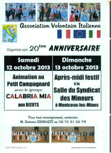 20ème anniversaire de l’Association Volontaire Italienne