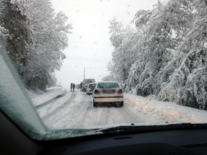 Neige sur le bassin minier
