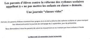 Opération  » Classes vides « 