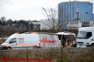 Camion accidenté sur la RCEA (Montceau-les-Mines)
