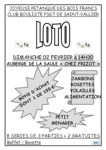 Joyeuse Pétanque des Bois Francs et Club Bouliste FSGT de Saint-Vallier