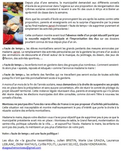 Suppression des activités périscolaires (Montceau-les-Mines)