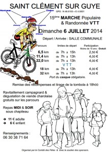 15ème Marche Populaire (Saint Clément sur Guye)