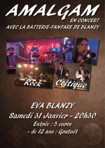 Harmonie BF et le groupe de rock celtique Amalgam (Blanzy)