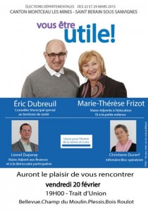 Elections territoriales 2015 – Canton de Montceau-les-Mines – Saint Bérain-sous-Sanvignes…