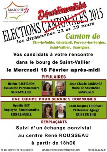 Elections territoriales 2015 canton de « Saint –Vallier »…