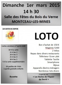 RAPPEL : « Association les Gestes de l’Espoir de David » (Bassin minier)