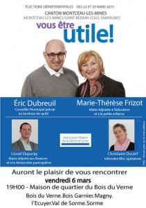 Elections territoriales 2015 – Canton de Montceau-les-Mines – Saint Bérain-sous-Sanvignes…