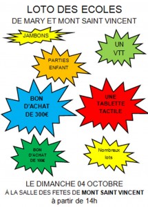 Loto des écoles de Mary et Mont Saint Vincent