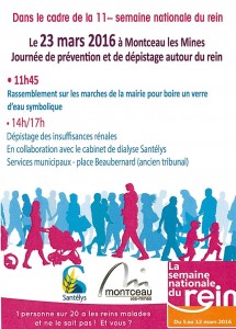 Semaine nationale du Rein (Montceau-les-Mines – Santé)