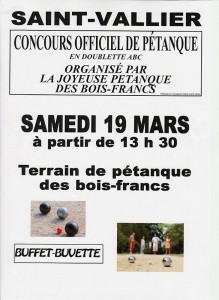 Joyeuse Pétanque des Bois-Francs de Saint-Vallier (Sortir)