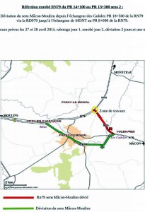 Travaux sur la RCEA-RN 79 (Saône-et-Loire)