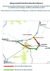 Travaux sur la RCEA-RN 79 (Saône-et-Loire)