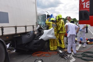 MONTCHANIN : Un blessé grave encastré dans un poids-lourd (Faits divers)