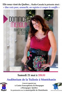 Dominica Merola, auteure-compositeure-interprète, Québecoise à Montchanin (Sortir) Voir sa vidéo