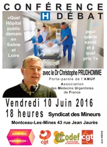 Conférence -Débat : Quel hôpital public demain en Saône-et-Loire ?
