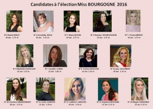 Candidates sélectionnées pour Miss Bourgogne 2016