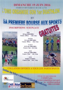 RAPPEL : L’OMS de Montchanin organise son 1er Duathlon et sa 1ère bourse aux sports