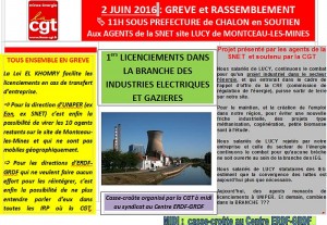 SNET – Site Lucy : manifestation à Chalon-sur-Saône…