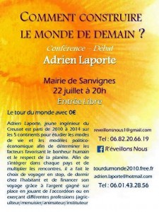 « Comment construire le monde de demain ? » –  Sanvignes (Sortir)