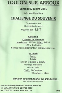 Challenge du souvenir de l’est Toulon sur Arroux