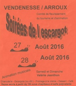 « Soirée de l’escargot » (Vendenesse-sur-Arroux)
