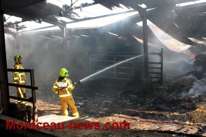 Réactualisé avec de nouvelles photos – Faits divers : Important incendie dans une exploitation agricole à Ciry-le-Noble