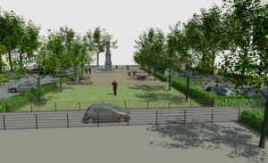 Aménagement de la place de l’église à Montceau…