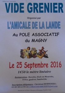 14° vide-greniers de l’Amicale de la Lande