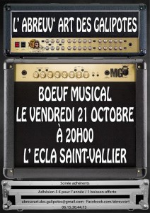 Bœuf musical, c’est ce vendredi 21 octobre à Saint-Vallier