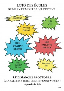 Loto des écoles de Mary et Mont Saint Vincent
