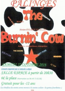 Soirée concert avec « The Burnin&rsquo;cow » à Palinges