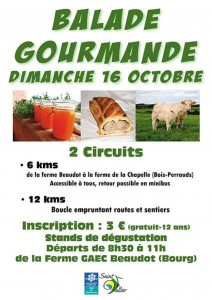 Dimanche 16 octobre, dès 8h30, balade gourmande (Saint-Vallier)