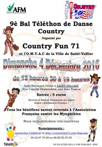 Téléthon 2016 de Country Fun 71 à Saint-Vallier (Sortir)
